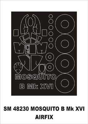 Montex MXSM48230 1:48 de Havilland Mosquito Mk.XVI canopy frame paint mask