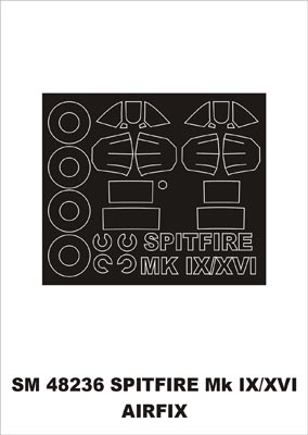 Montex MXSM48236 1:48 Supermarine Spitfire Mk.IXMk.XVI canopy frame paint masks