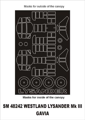 Montex MXSM48242 1:48 Westland Lysander Mk.III canopy frame paint masks