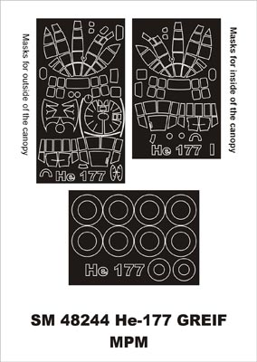 Montex MXSM48244 1:48 Heinkel He-177A-5 canopy frame paint masks