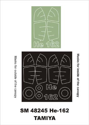 Montex MXSM48245 1:48 Heinkel He-162A-2 Salamander canopy frame paint masks