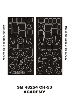 Montex MXSM48254 1:48 Sikorsky CH-53 canopy frame paint masks