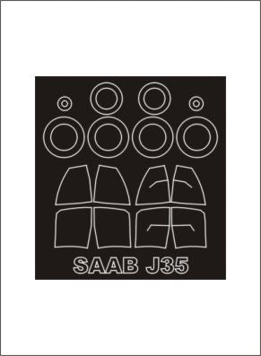Montex MXSM48294 1:48 Saab J-35 'Draken' canopy frame paint masks