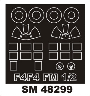 Montex MXSM48299 F4F-4/FM-1/FM-2 Wildcat Canopy Masks 1:48