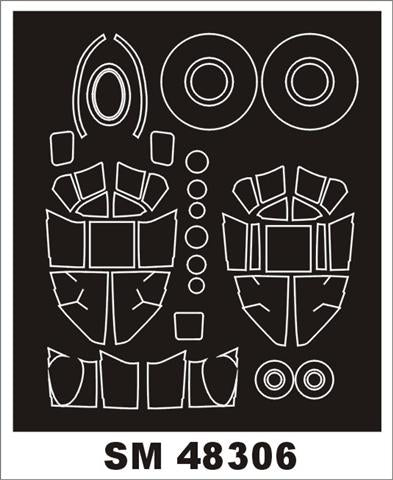 Montex MXSM48306 1:48 de Havilland Mosquito Mk.IV canopy frame paint masks