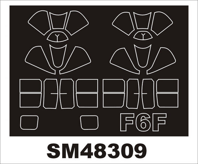 Montex MXSM48309 1:48 Grumman F6F HELLCAT canopy frame paint masks
