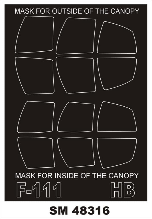 Montex MXSM48316 1:48 General-Dynamics F-111 canopy frame paint masks