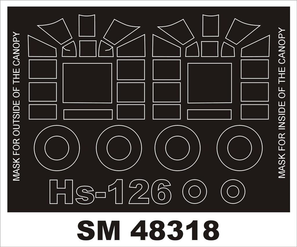 Montex MXSM48318 1:48 Henschel Hs-126 canopy frame paint masks