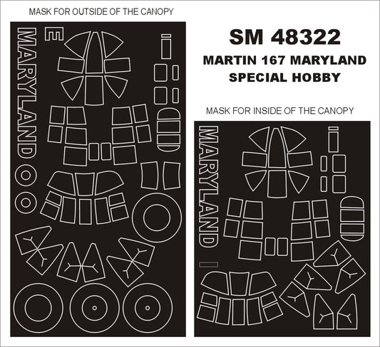Montex MXSM48322 1:48 MARTIN 167 MARYLAND canopy frame paint masks