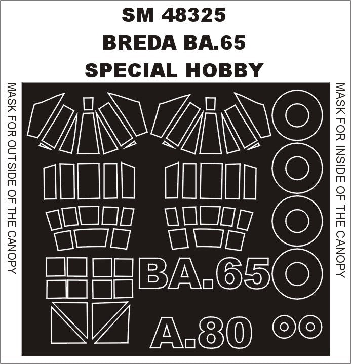 Montex MXSM48325 1:48 BREDA BA.65 canopy frame paint masks