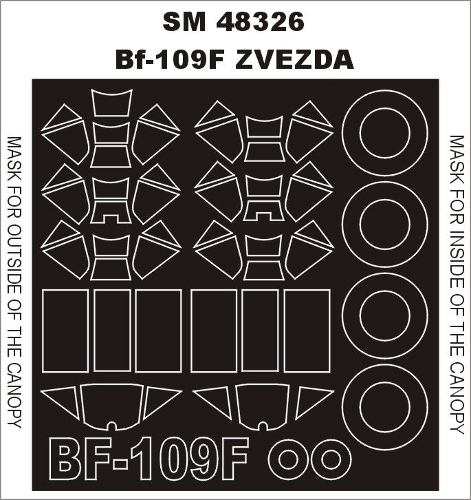 Montex MXSM48326 1:48 Messerschmitt Bf-109F canopy frame paint masks