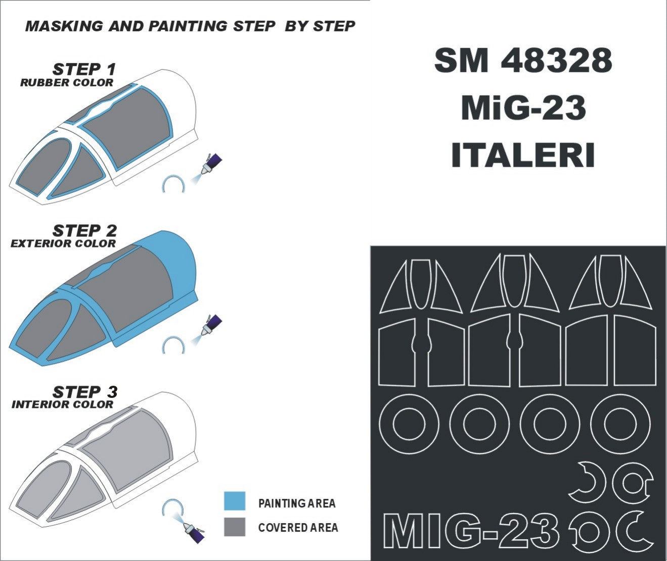 Montex MXSM48328 1:48 Mikoyan MiG-23 canopy frame paint masks