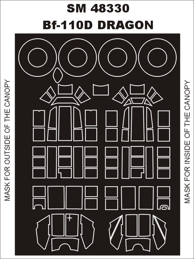 Montex MXSM48330 1:48 Messerschmitt Bf-110C/D canopy frame paint masks