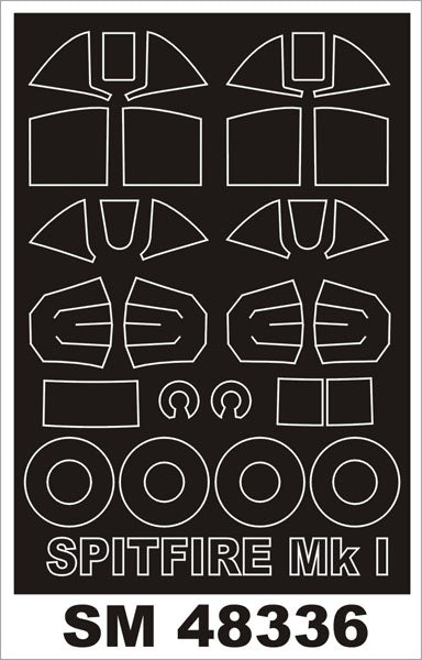 Montex MXSM48336 1:48 Supermarine Spitfire Mk.I canopy frame paint masks