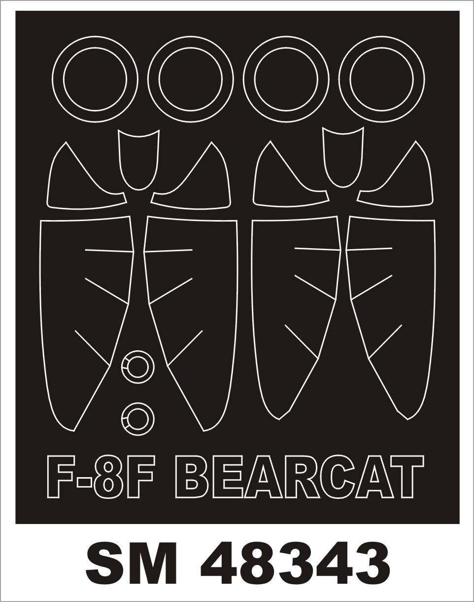 Montex MXSM48343 1:48 Grumman F8F-1/F8F-1B/F8F-2 Bearcat canopy masks