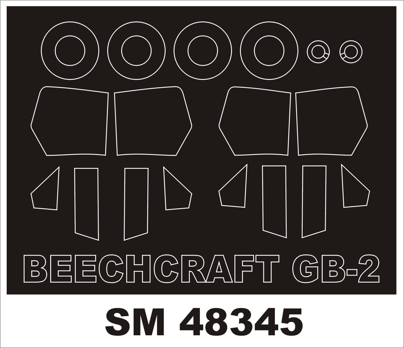Montex MXSM48345 1:48 Beechcraft GB-2 Traveller Mk.II canopy frame paint masks