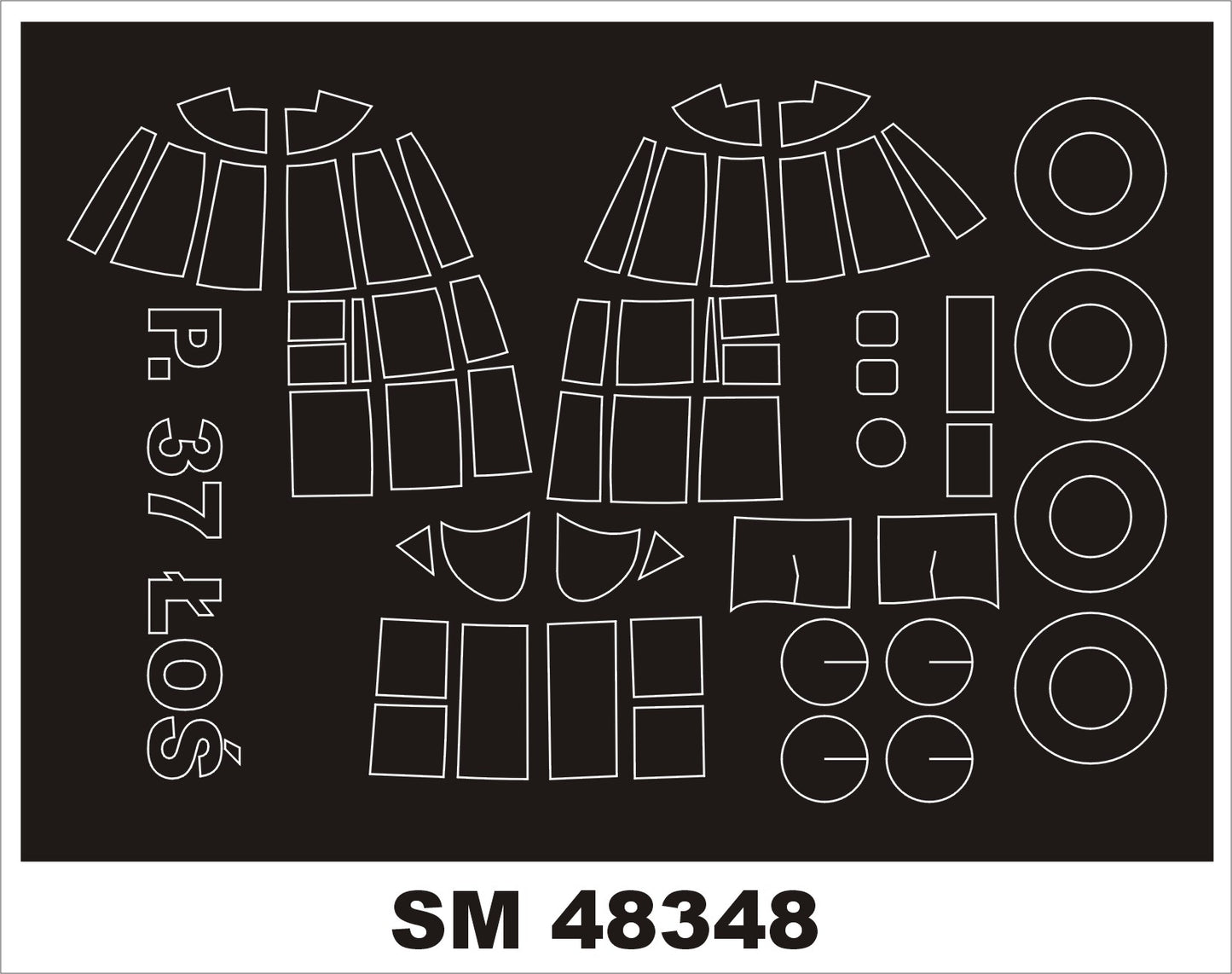 Montex MXSM48348 1:48 PZL P.37 Los canopy frame paint mask