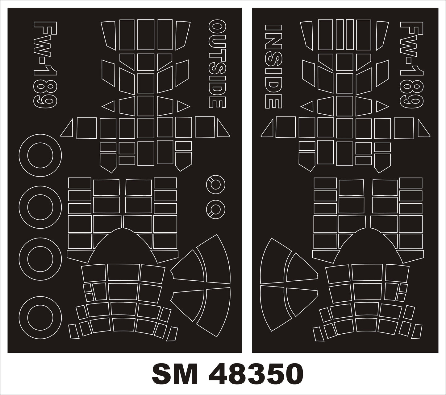 Montex MXSM48350 1:48 Focke-Wulf Fw-189A-1 Nacht Jager canopy frame paint masks