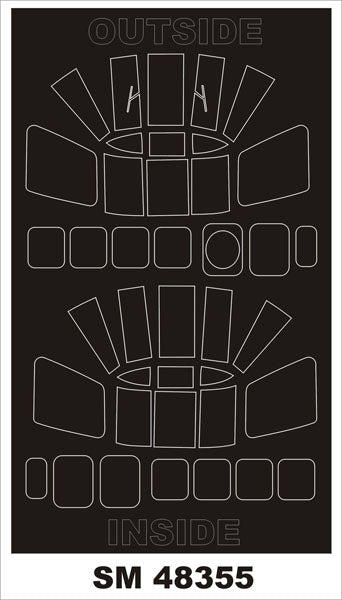 Montex MXSM48355 1:48 Westland Wessex canopy frame paint masks