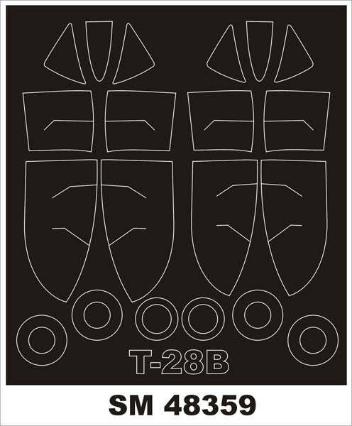 Montex MXSM48359 1:48 North-American T-28 Trojan canopy frame paint masks