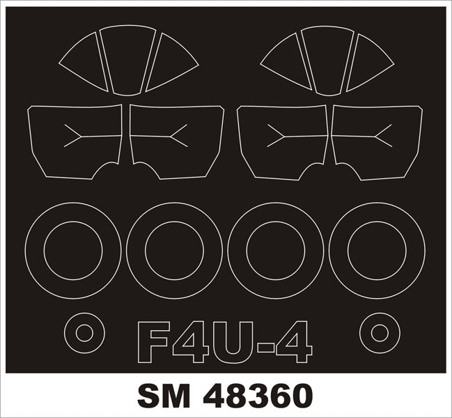 Montex MXSM48360 1:48 Vought F4U-4 Corsair canopy frame paint masks