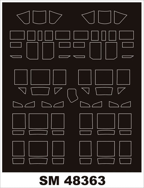 Montex MXSM48363 1:48 Ilyushin Il-2M3 canopy frame paint masks