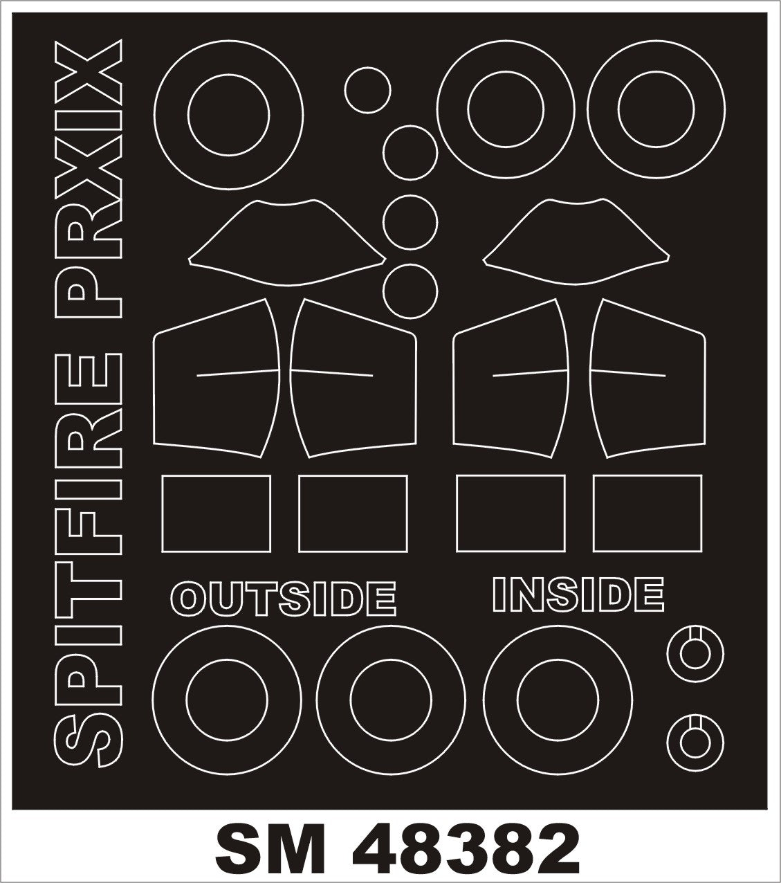 Montex MXSM48382 1:48 Supermarine Spitfire PR Mk.XIX canopy frame paint masks