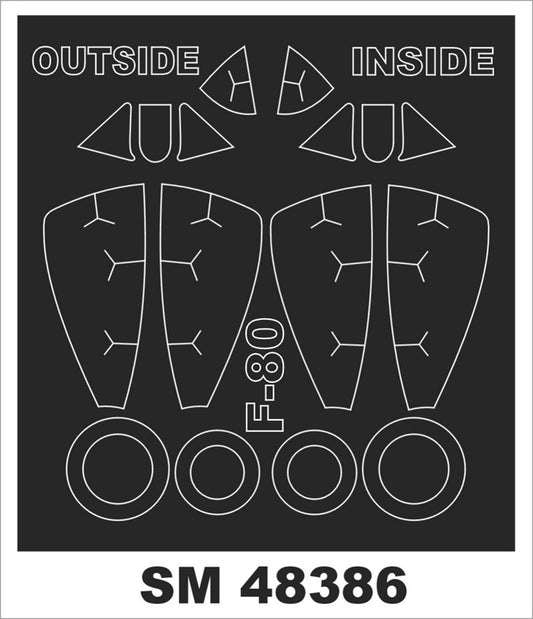 Montex MXSM48386 1:48 Lockheed F-80A canopy frame paint masks