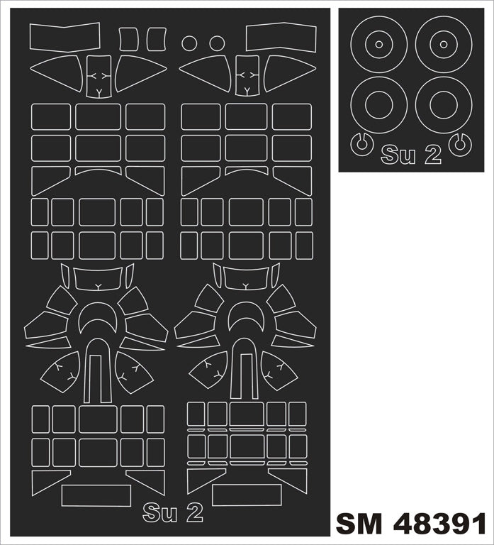 Montex MXSM48391 1:48 Sukhoi Su-2 canopy frame paint masks