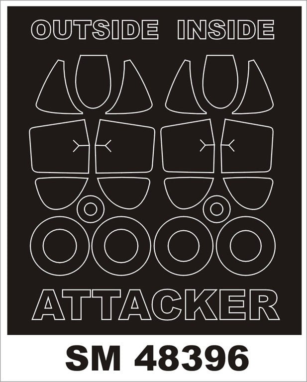 Montex MXSM48396 1:48 Supermarine Attacker FB.2 canopy frame paint masks