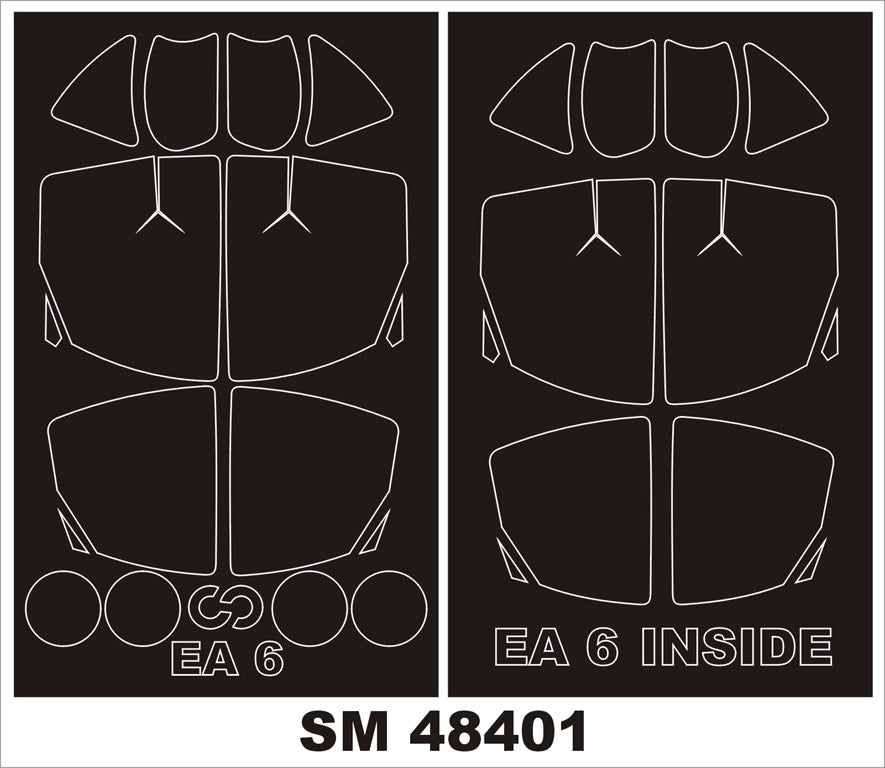 Montex MXSM48401 1:48 Grumman EA-6B Prowler canopy frame paint masks