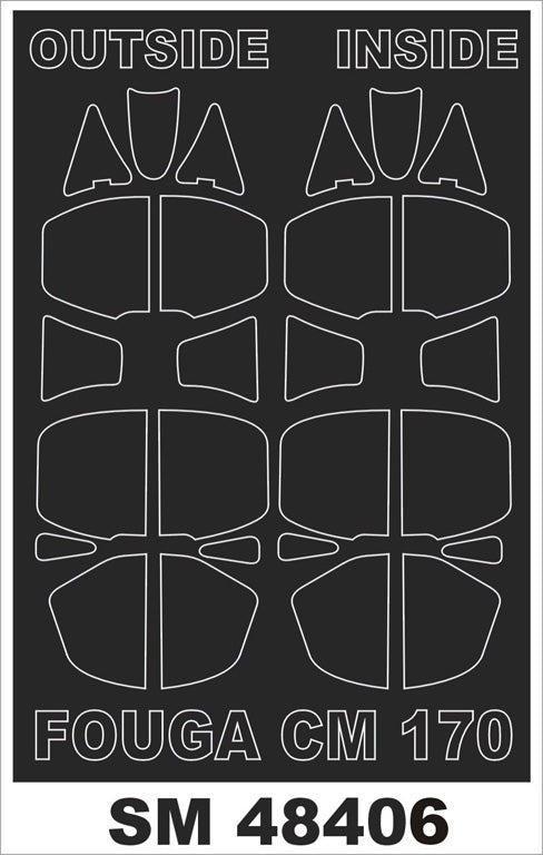 Montex MXSM48406 1:48 Fouga CM.170 Magister canopy frame paint masks