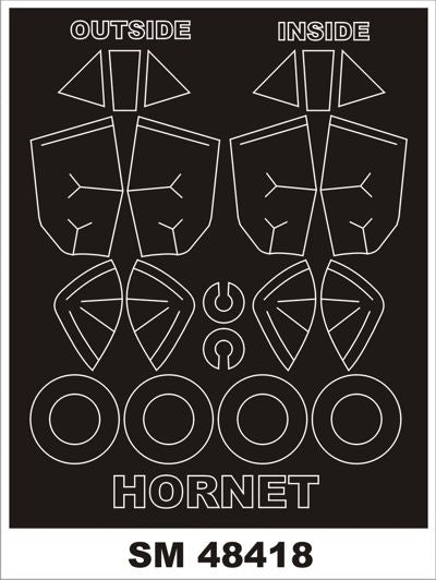 Montex MXSM48418 1:48 de Havilland Hornet F.1 2 canopy frame paint mask