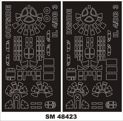 Montex MXSM48423 1:48 Ilyushin IL-4 2 canopy frame paint mask