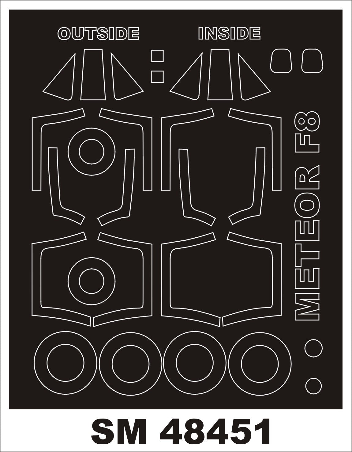 Montex MXSM48451 1:48 Gloster Meteor F.8 canopy frame paint mask