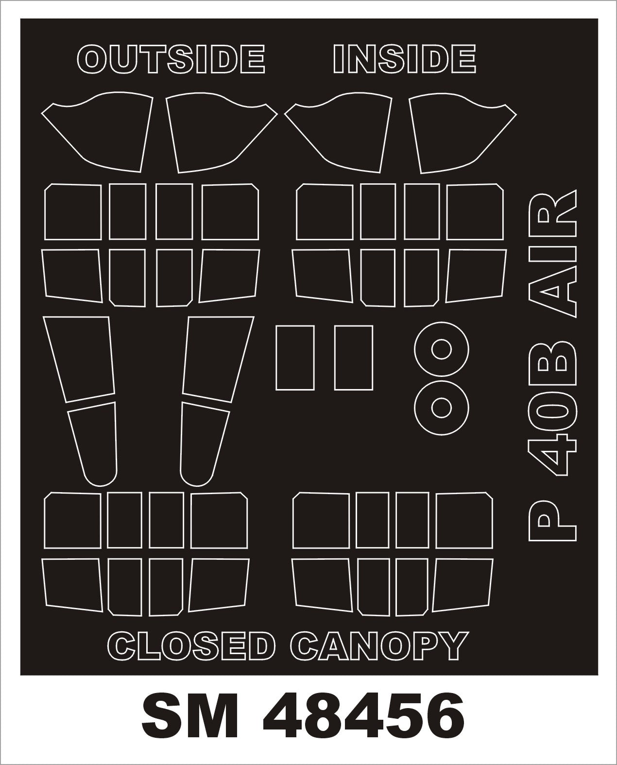 Montex MXSM48456 1:48 Curtiss P-40B Tomahawk canopy frame paint mask