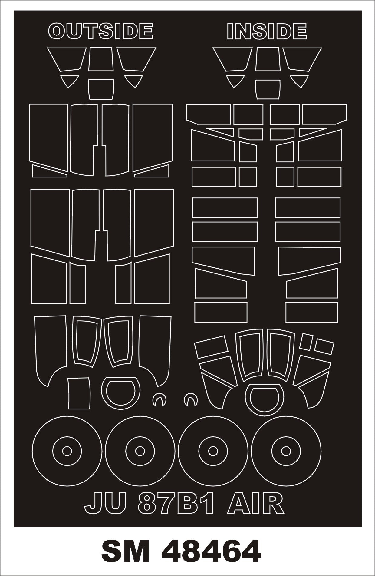 Montex MXSM48464 1:48 Junkers Ju-87B-1 'Stuka' canopy frame paint mask