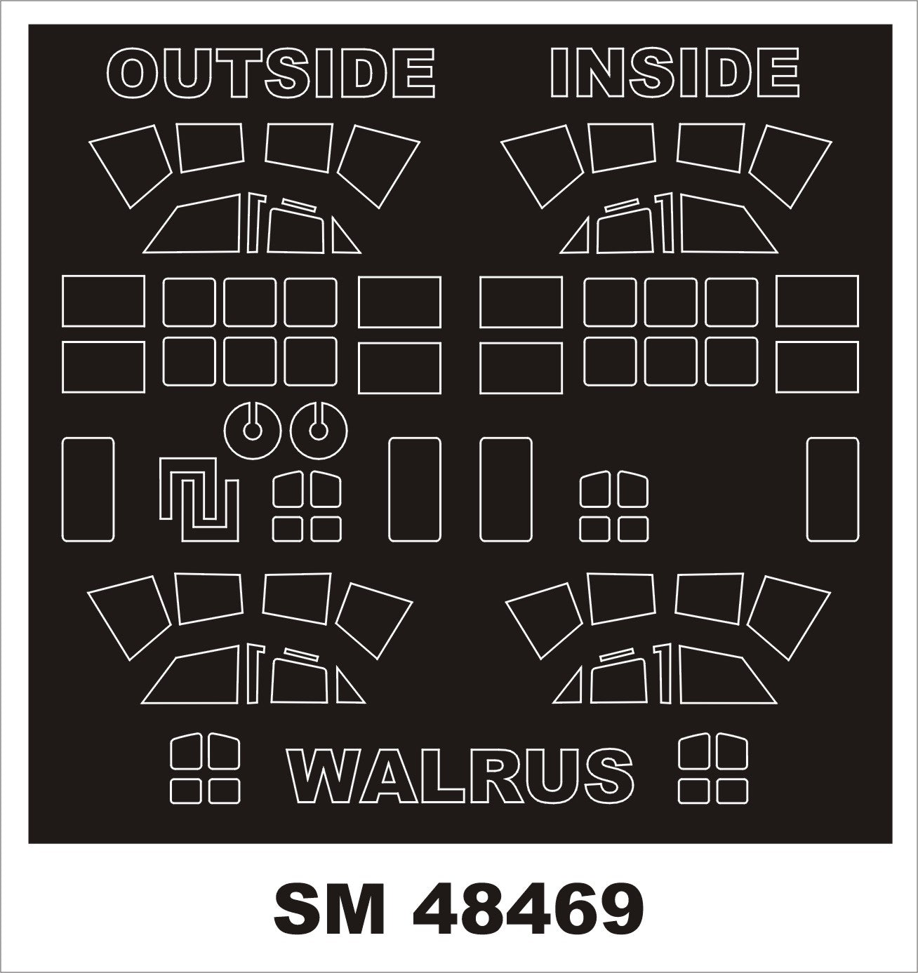 Montex MXSM48469 1:48 Supermarine Walrus Mk.I canopy frame paint mask