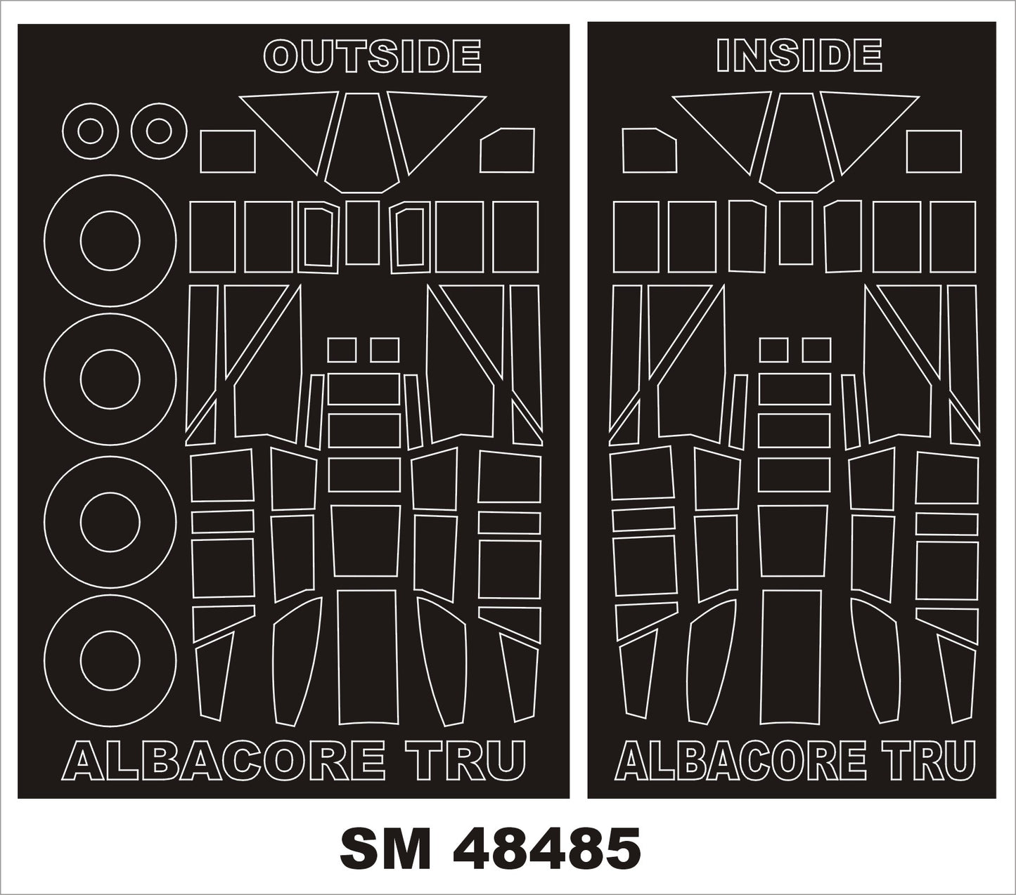 Montex MXSM48485 1:48 Fairey Albacore torpedo bomber canopy frame paint mask