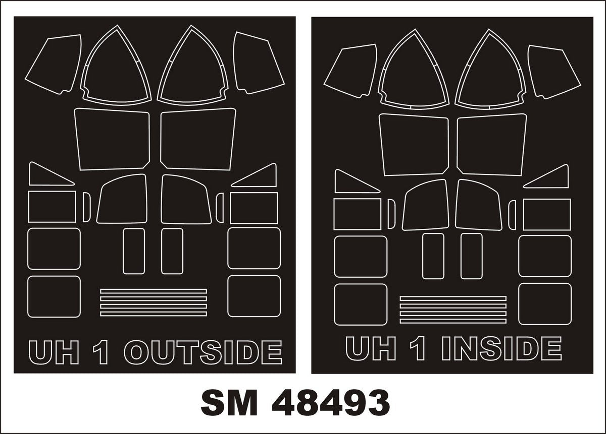 Montex MXSM48493 1:48 Bell UH-1D Huey canopy frame paint mask