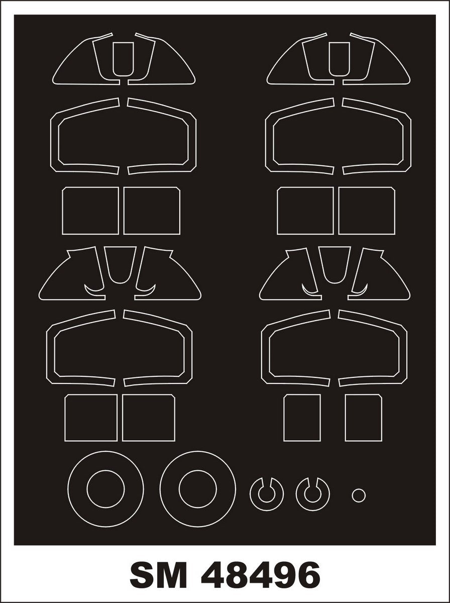 Montex MXSM48496 1:48 Supermarine Spitfire Mk.1 canopy frame paint mask