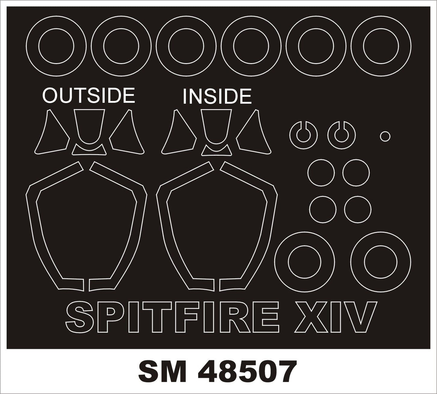 Montex MXSM48507 1:48 Supermarine Spitfire FR Mk.XIV canopy frame paint mask