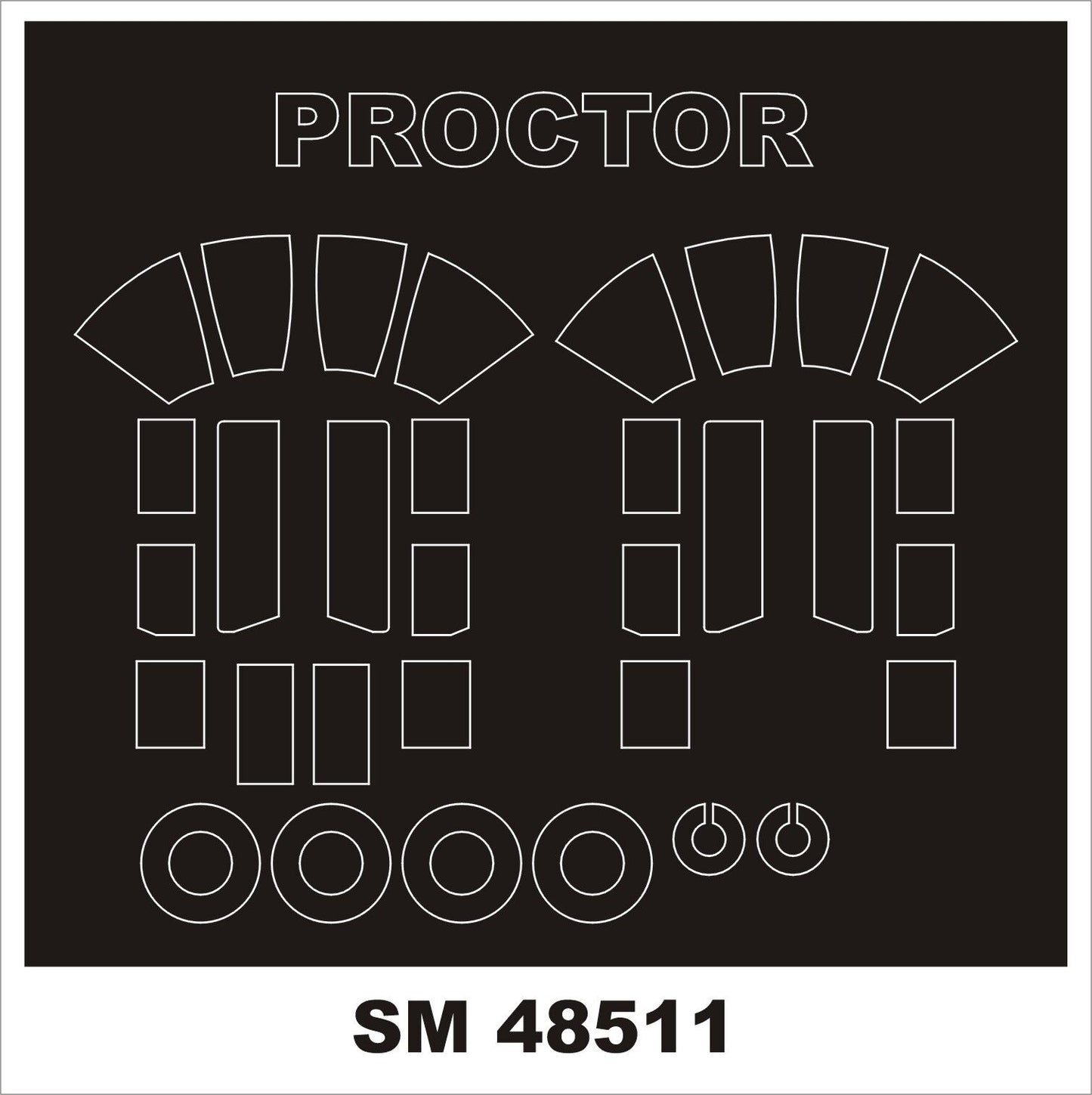 Montex MXSM48511 1:48 Percival Proctor canopy frame paint mask