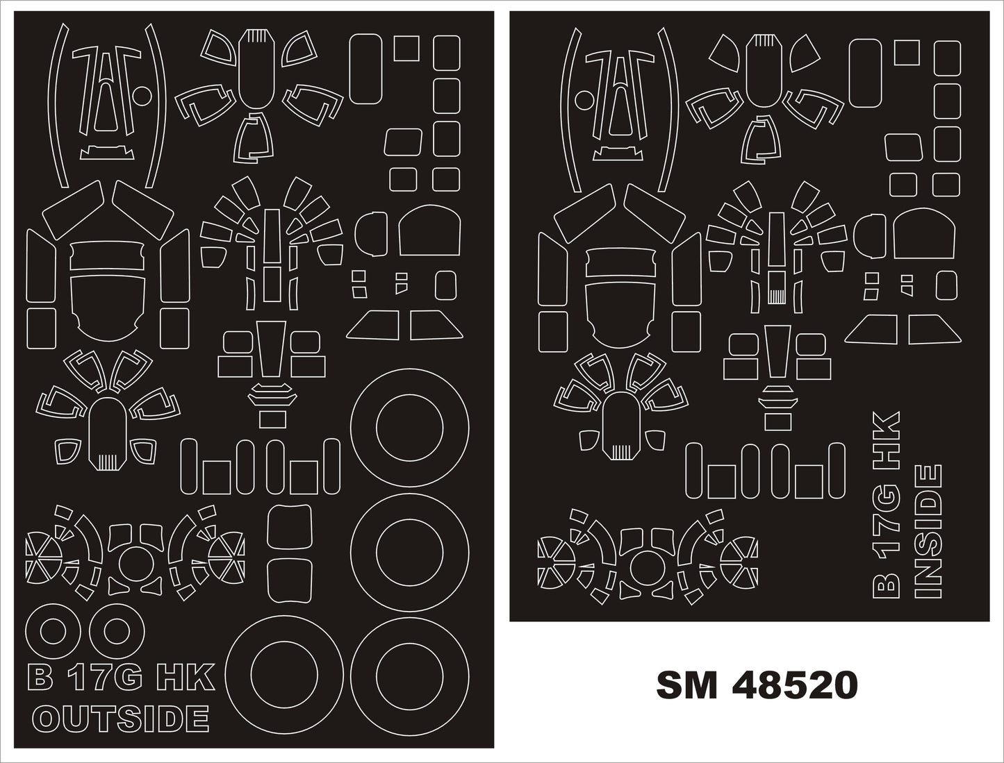 Montex MXSM48520 1:48 Boeing B-17G Flying Fortress canopy frame paint mask