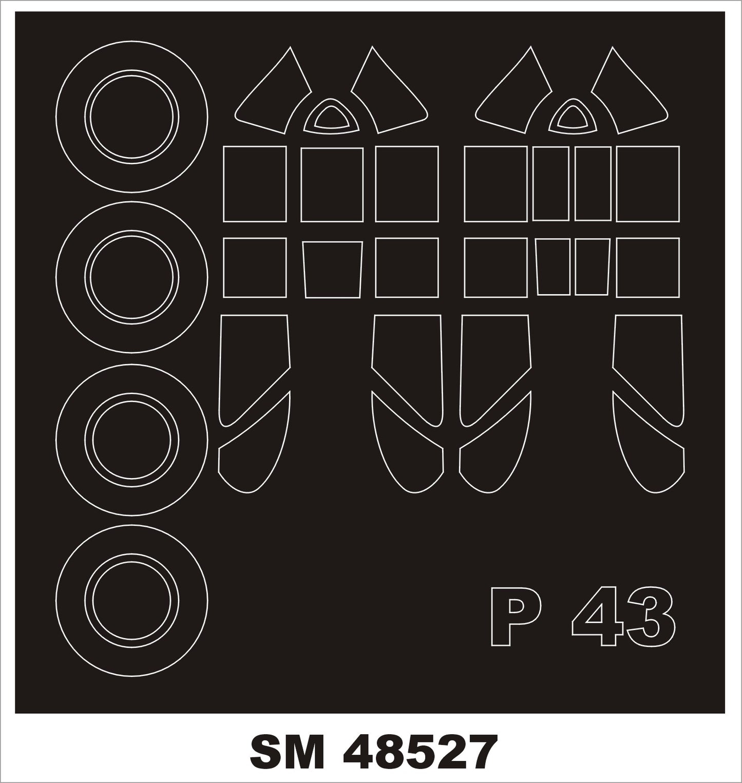 Montex MXSM48527 1:48 Republic P-43 Lancer canopy frame paint mask