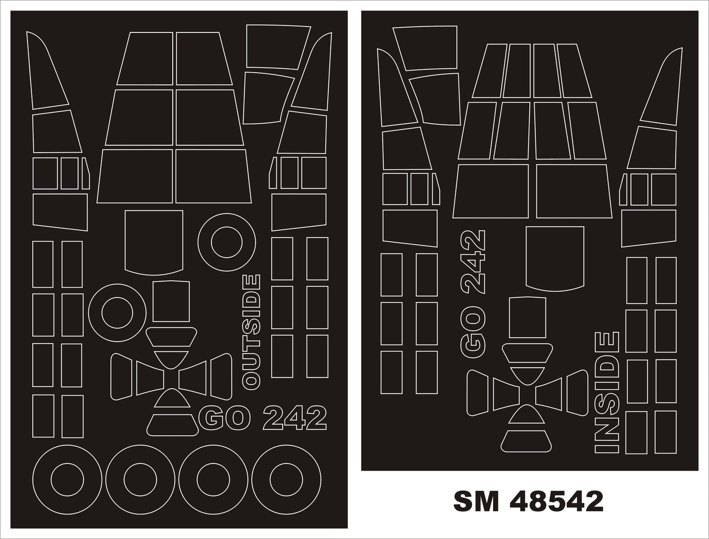 Montex MXSM48542 Gotha Go-242B Canopy Masks (ICM) 1:48