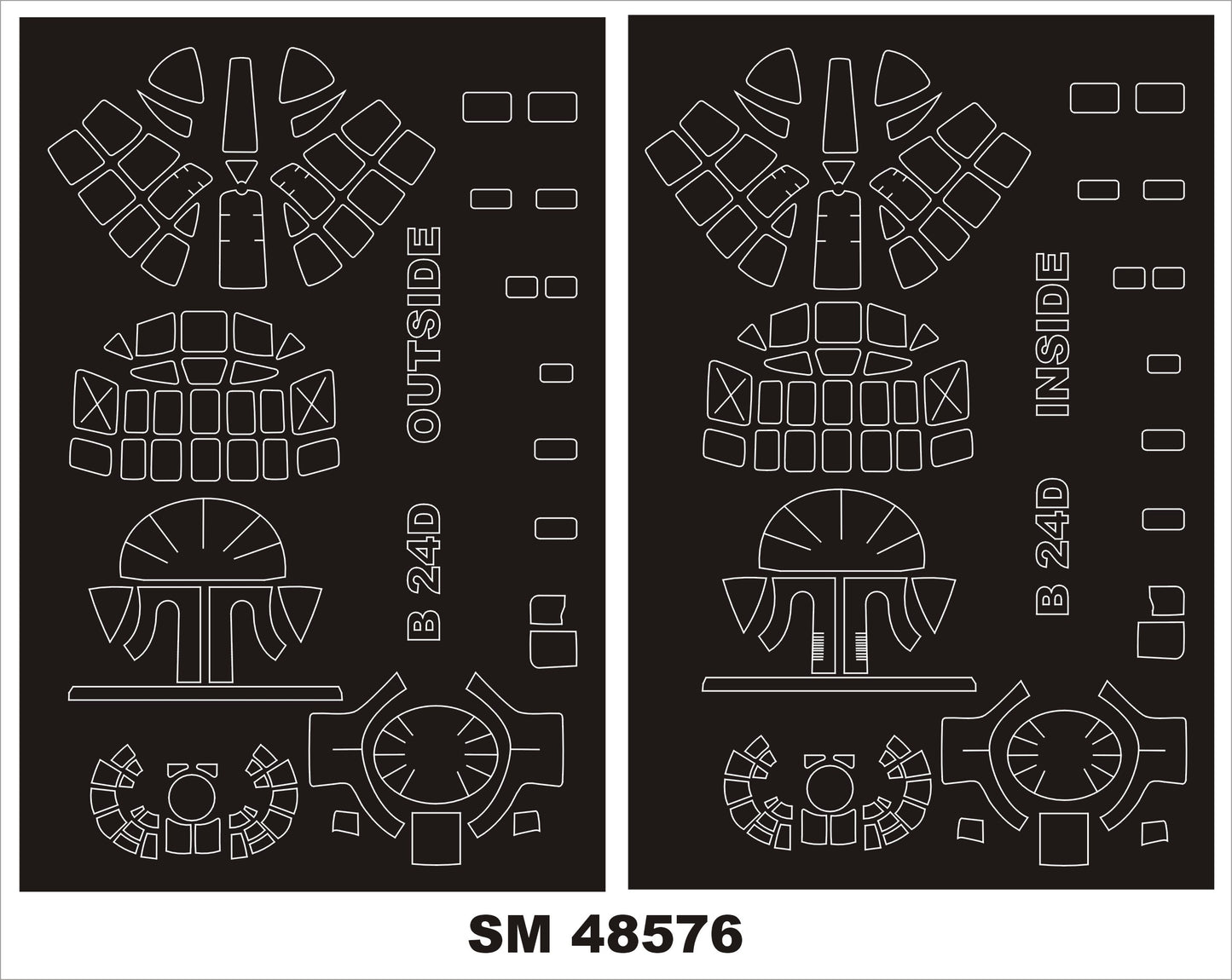 Montex MXSM48576 1:48 Consolidated B-24D LIBERATOR canopy frame paint mask