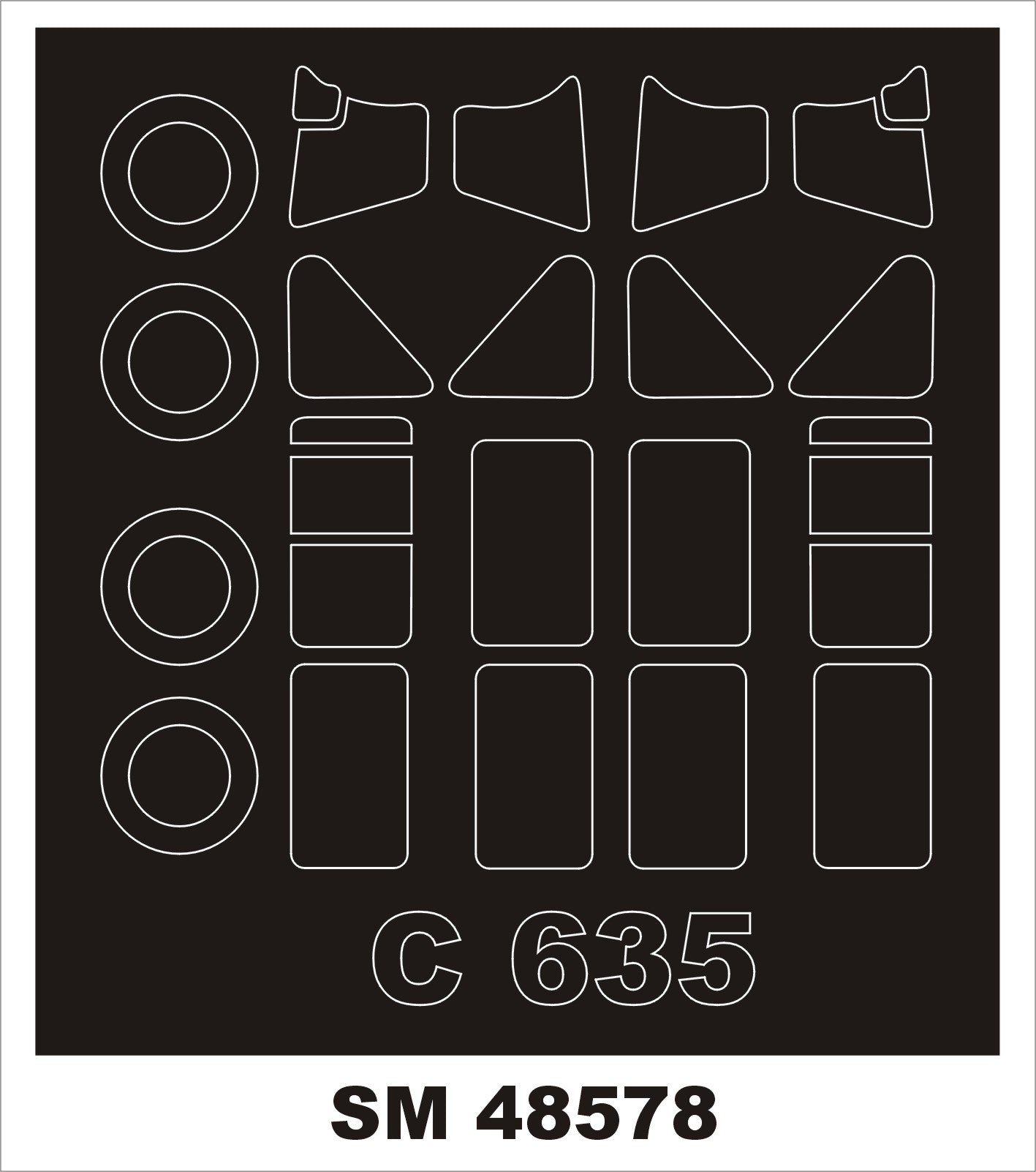 Montex MXSM48578 1:48 Caudron C.635 wheels and canopy frame paint mask