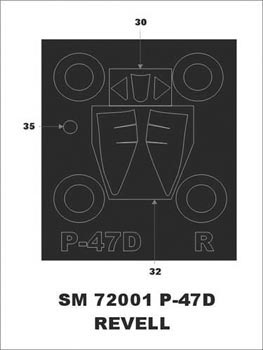 Montex MXSM72001 P-47D Bubbletop Canopy & Wheel Masks 1:72