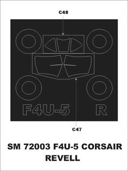 Montex MXSM72003 1:72 Vought F4U-5 Corsair canopy frame paint mask
